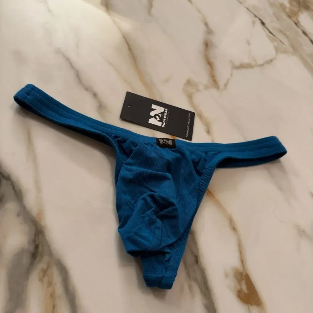 Set Of 2 N2N Bodywear Mens Essential Thong Color Teal Blue Size Large